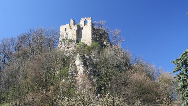 Hrad Lednica Autor: Martin Odehnal źródło: https://upload.wikimedia.org/wikipedia/commons/b/b7/Evropa_slovensko_lednica_hrad_19042007_fotka_2.jpg