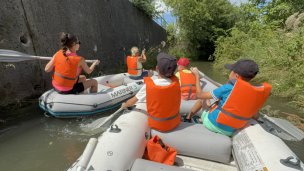 Žilinský Baťov kanál, plavby na člnoch po biokoridore pri Vodnom diele 6
