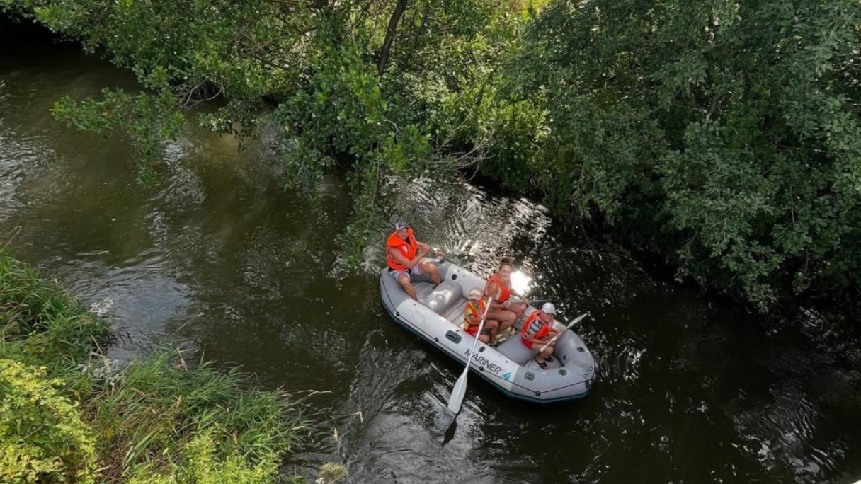 Žilinský Baťov kanál, plavby na člnoch po biokoridore pri Vodnom diele 1