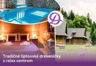 Zakwaterowanie ze śniadaniem lub obiadokolacją i wejściem do centrum relaksu w liptowskich domów drewnianych